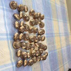 Source Unknown Gold and Black Embossed Buttons